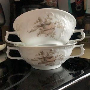 Rosenthal Brown Rose soup bowls - set of 2